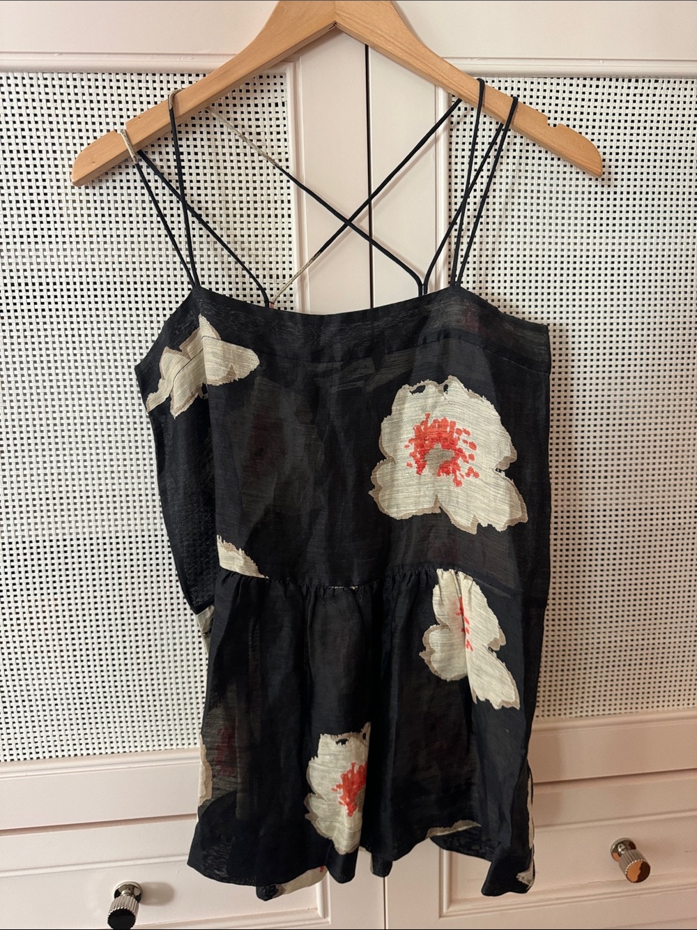 Isabel Marant Navy and White Linen Silk Blouse